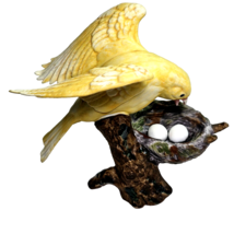 Vtg Goto Originals Yellow Canary on Nest 2 Eggs Japan Bird FIGURINE Collectable - £24.12 GBP