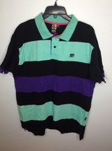 Rock Smith Tokyo Color Block Multi Striped Polo Short Sleeve Shirt Mens ... - £16.34 GBP