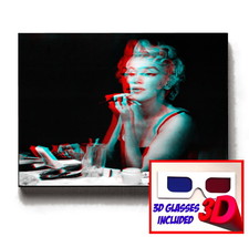 3D Incredible Marilyn Monroe Makeup Table Framed 8.5X11 Print Glasses Included - £20.54 GBP