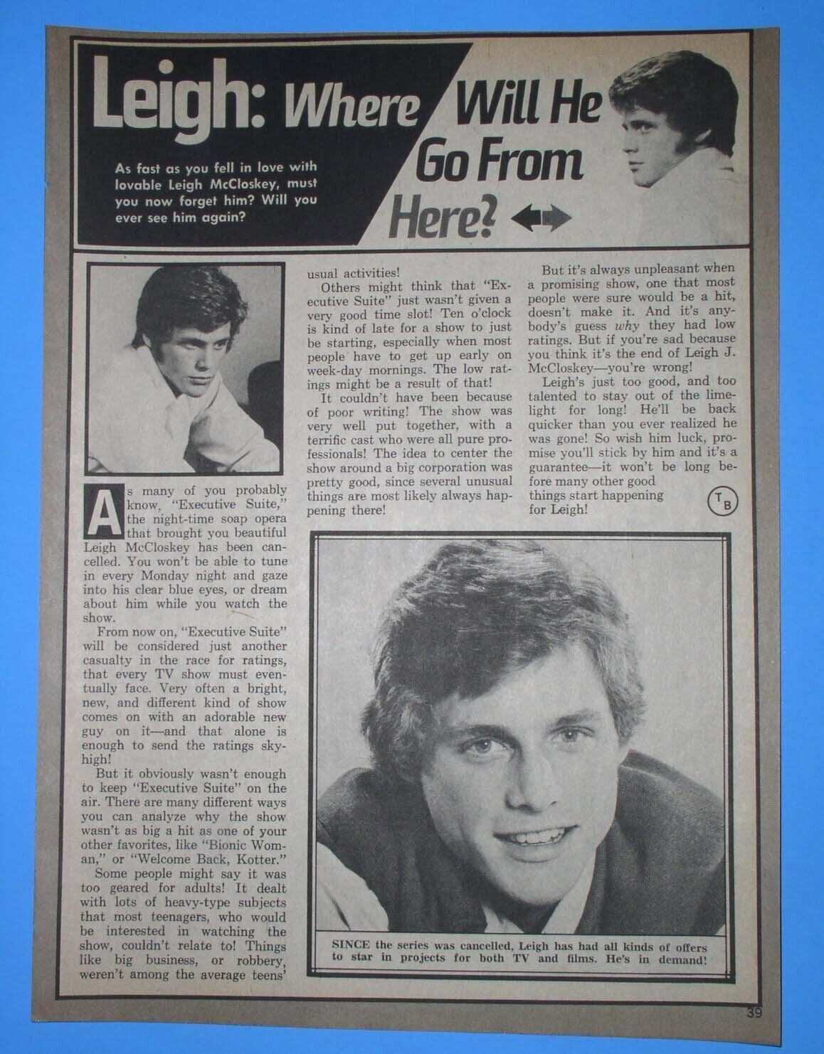 Leigh McCloskey Tiger Beat Super Special Magazine Photo Clipping Vintage... - $14.99