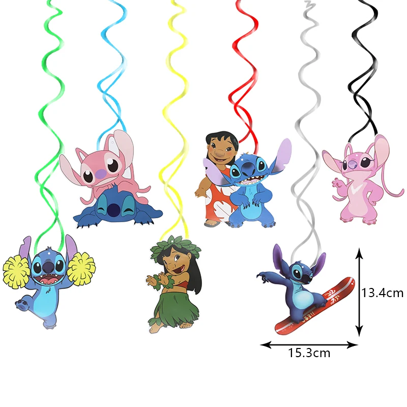Stitch Birthday Party Decoration Latex Aluminum Film -Spiral Ornament-6pcs - €7,01 EUR