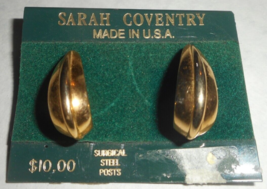 Vintage Sarah Coventry Gold Tone Stud Pierced Earrings Classic - £15.52 GBP
