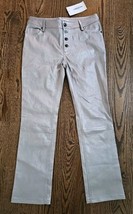 Zadig &amp; Voltaire London Silver Leather Cropped Straight Pants $998 Sz 36... - $197.99