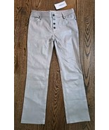 Zadig &amp; Voltaire London Silver Leather Cropped Straight Pants $998 Sz 36... - €169,54 EUR