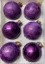 Vintage Lot 6 Christmas by Krebs Raspberry Purple Glass Ball Ornaments - £29.16 GBP