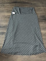 Sunny Leigh Skirt Women&#39;s Size XL Black And Gray Striped Maxi A-line Skirt - £8.84 GBP