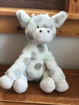 Little Giraffe White w Gray &amp; Green Polka Dots Plush GIRAFFE Stuffed Animal  –  - £12.38 GBP