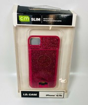 Case-Mate Slim Cover I.D case Holder for iPhone4/4S (Pink Sparkle) Hard Shell - $7.88