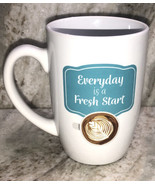 Coffee Tea Mug ”Everyday Is A Fresh Start”Offic￼e Work 16oz Cup Gift-NEW... - £15.42 GBP