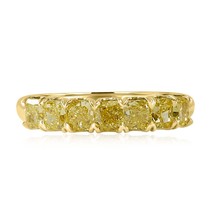 7 Stein Natürlich Kostüm Gelb 1.52 Karat Kissen Diamant Ehering 18k Gold - $47,370.71 MXN