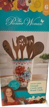 Pioneer Woman Heritage Floral 6-Piece Utensil Crock w/ 5 Wood Tools - $27.71