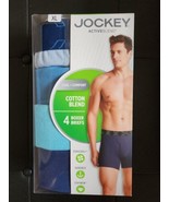 Jockey Active Blend Boxer Briefs Mens XL 40-42 Blue Gray 4 pack - £20.13 GBP