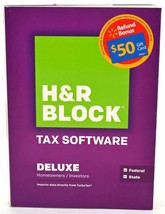 Sealed New H&amp;R Block 2014 Deluxe Taxes Homeowner/Investor Federal+State Tax Cd - £5.86 GBP