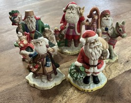 Vintage Set Of 5 Santas From Around the World Porcelain Handpainted Chri... - $279.84 MXN
