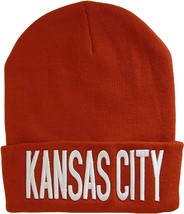 Kansas City Adult Size Bold Lettering Winter Knit Cuffed Beanie Hat (Red... - £14.30 GBP