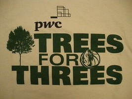 PWC Trees for Threes 3-pointer NBA Dallas Mavericks Basketball Enviro T ... - £11.45 GBP