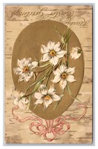 Floral Easter Greetings  Faux Birch Background Embossed UNP UDB Postcard H29 - £3.12 GBP