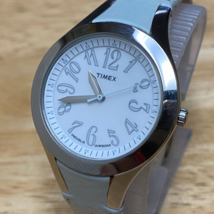 Timex Indiglo T2H531 Unisex 50m Silver Leather Analog Quartz Watch~New Battery - £22.91 GBP