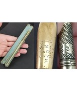 14k gold Antique Edward Todd &amp; Co. A No. 3 Dip Pen Nib &amp; Retractable Mop... - $5,582.62 MXN