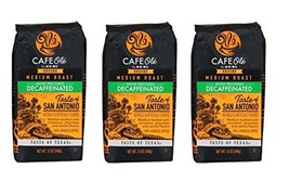 Cafe Ole Taste of Texas San Antonio Ground DECAF Coffee 12 oz. (Pack of 3) - £29.56 GBP