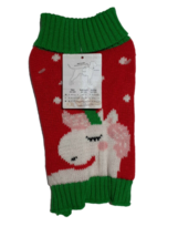 Pet Central Winter Dog Knitted Sweater, Size XS, Green Red Christmas Uni... - £4.88 GBP