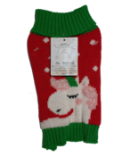 Pet Central Winter Dog Knitted Sweater, Size XS, Green Red Christmas Uni... - £5.31 GBP