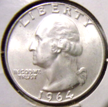 1964-D Washington Silver Quarter - Uncirculated - £11.84 GBP