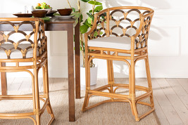 Efren Light Honey and Dark Brown Rattan Bar Stool - $8,079.42 MXN