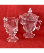 Jeannette Crystal Cream &amp; Sugar Bowl Set, Baltimore Pear, Collectible, E... - $688.76 MXN