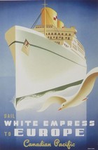 Sail White Empress to Europe Canadian Pacific - Framed Picture - 11&quot; x 14&quot; - £25.53 GBP