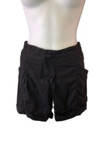 Lululemon Dance Studio Cuffed Shorts - Size 6 Black  Drawstring Pockets - £36.55 GBP