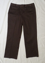 NEW GOOD CLOTHES BROWN DRESS PANTS 2 POCKETS HIGH RISE FLAT FRONT STRAIG... - $5.93