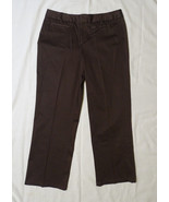 NEW GOOD CLOTHES BROWN DRESS PANTS 2 POCKETS HIGH RISE FLAT FRONT STRAIG... - £4.64 GBP