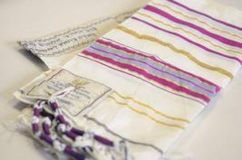 Messianic Tallit Prayer Shawl Talit Pink And Gold With Talis Bag Jerusalem - £20.83 GBP