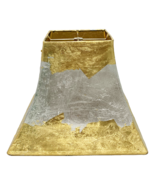 Royal Designs Lamp Shade Gold Leaf Silver Leaf Square Bell Two Tone Hand... - £99.20 GBP+