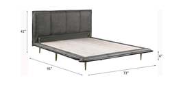 ACME Metis Queen Bed in Gray Top Grain Leather BD00559Q - $2,400.03