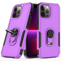 Perfect Tough Thick Hybrid With Metal Ring Stand Cover Case Purple For iPhone 11 - £6.73 GBP