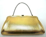 Vintage Oro Pochette Borsetta con Catena 26.7cm x 14cm VG Cond Unbranded... - $12.24