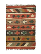 Kilim Wool Jute Area Rugs Runner Vintage handwoven Multicolor Modern Custom Rug - £49.18 GBP+