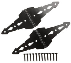 Everbilt 8 in. Black Heavy Duty Decorative Strap Hinges (2-Pack) - £31.09 GBP