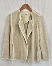 VINCE Open Front Tweed Jacket XS Cotton Linen Cardigan Cream Beige EUC *No Belt* - £33.03 GBP