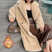 Luck A Women Winter Longer Faux Warm Coat Long Sleeve Female Thick Teddy Coat Ca - £74.99 GBP
