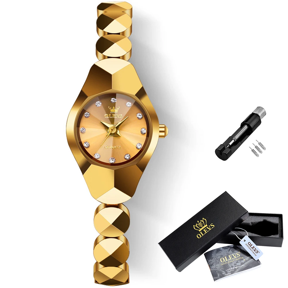 Women&#39;s Watches Simple Fashion  Wristwatch Rhombus Mirror Diamond Scale Tungsten - £80.44 GBP