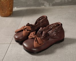 Johnature Flats Women Shoes 2021 New Autumn Genuine Leather Casual Round Toe Sha - £70.61 GBP