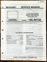 Sharp 19C-M100 TV / Television Service Manual *Original* - $19.77