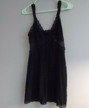 Adore Me Women&#39;s Soft Cozy Bodysuit Sleepwear Slip Gown 01580 Black Large - £7.43 GBP