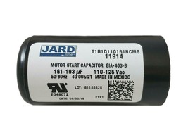Jard 61B1D110161NCMS 161 - 193 uF / MFD 110/125Vac Round Motor Start Cap... - $24.96