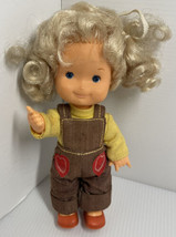 Vintage playmates 8 inch doll Hong Kong with outfit 5082 Overalls Blonde - $9.49