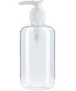 1 pUmP DISPENSER rOund BOTTLE 8 oz Clear plastic refillable liquid soap ... - €16,51 EUR