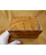 (BOX-503) large BURL BOX hinged Thuya Wood African carved carving Morocc... - $78.14 CAD